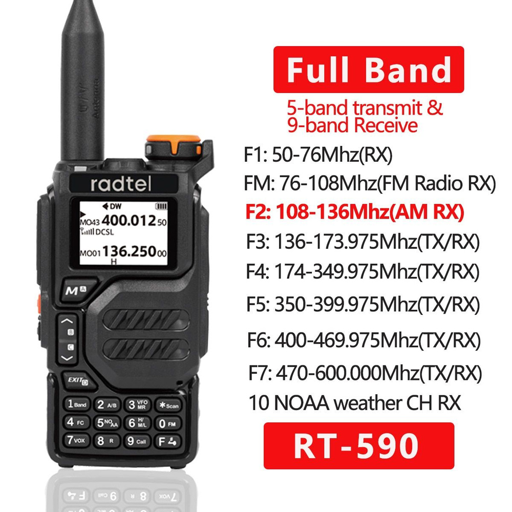 Radtel RT-590 для радиолюбителей Hamm Двусторонняя радиостанция UHF VHF ...