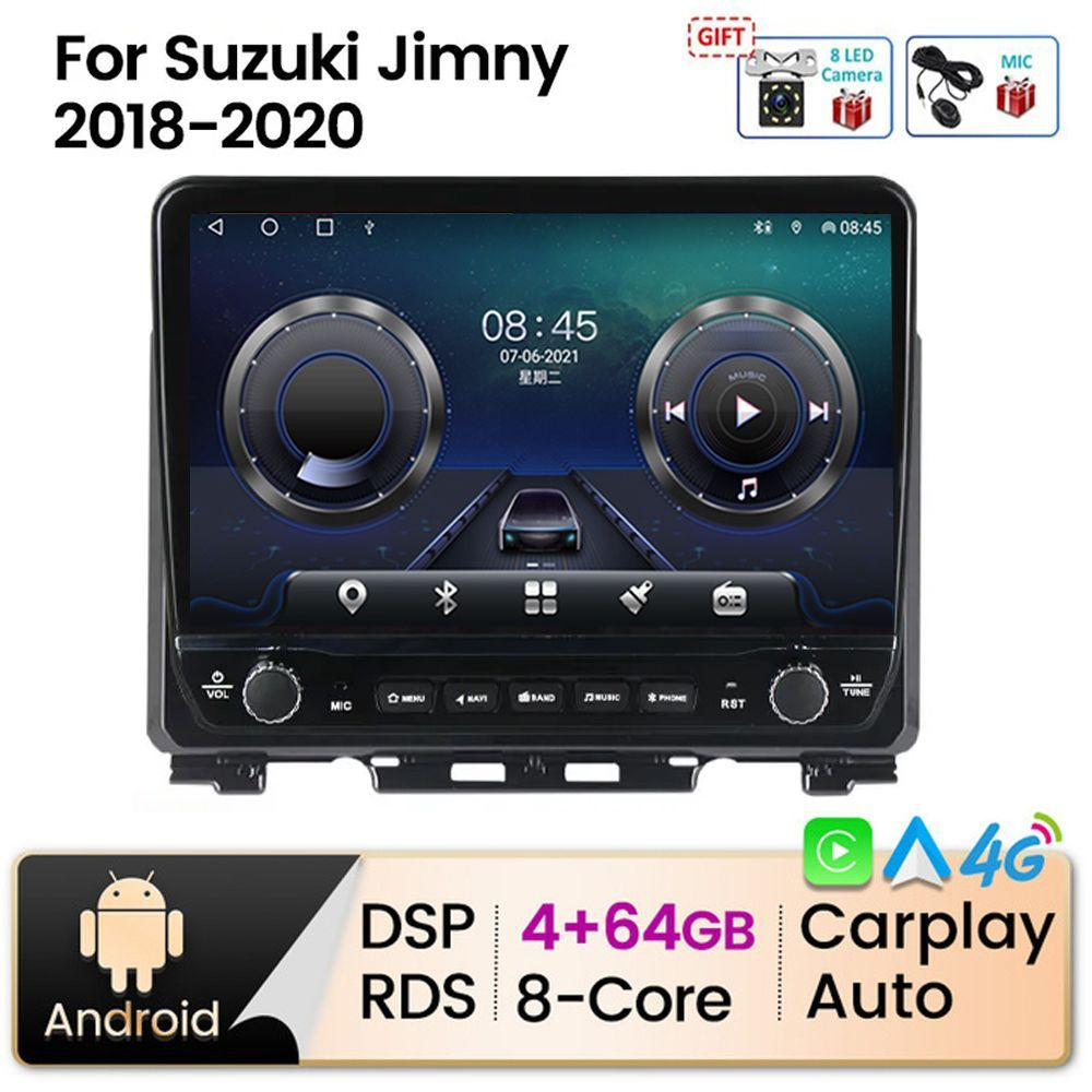 Сузуки Джимни/Suzuki Jimny JB64 2018-2020 4+64Гб / 10 дюймов 4G 2  DIN-Android Auto-Carplay-Gps-Мультимедиа автомобиля2 DIN - купить в  интернет-магазине OZON с доставкой по России (1124706784)