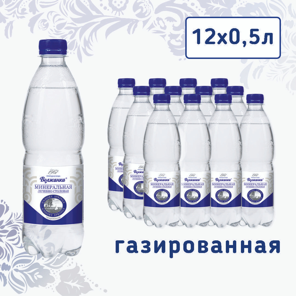 Волжанка минеральная вода газированная, 0,5 л х 12 шт. - купить с доставкой  по выгодным ценам в интернет-магазине OZON (185469105)