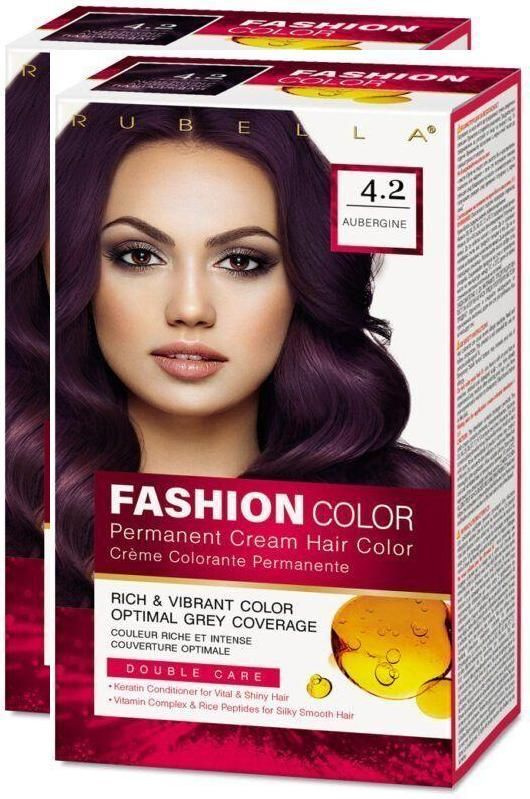 Rubella Краска для волос Fashion Color тон 4.2 Баклажановый, 50 мл, 2шт. - купить с доставкой по выгодным ценам в интернет-магазине OZON (1128284994)