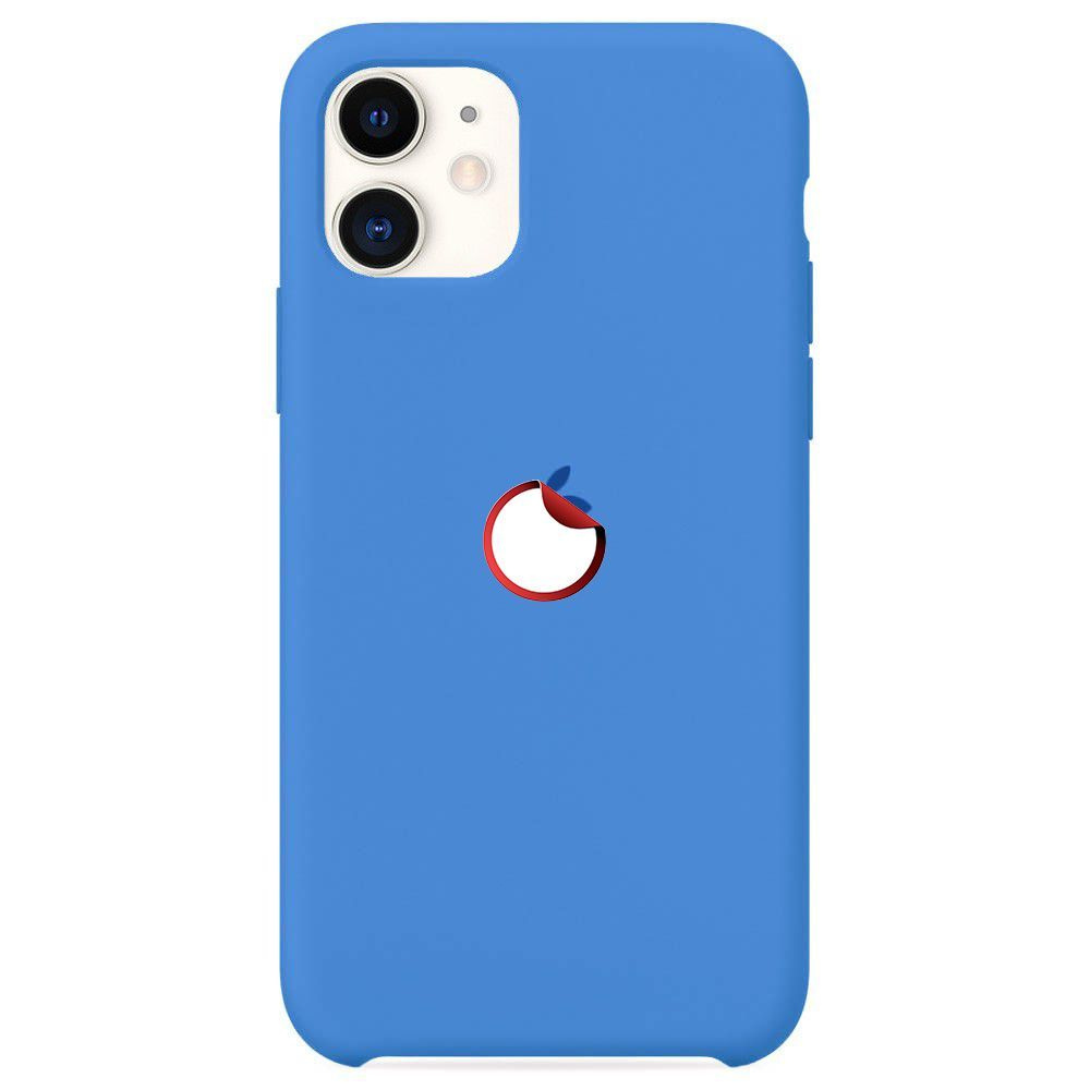 Силиконовый чехол для смартфона Silicone Case на iPhone 11 / Айфон 11 с  логотипом, синяя волна - купить с доставкой по выгодным ценам в  интернет-магазине OZON (590799960)