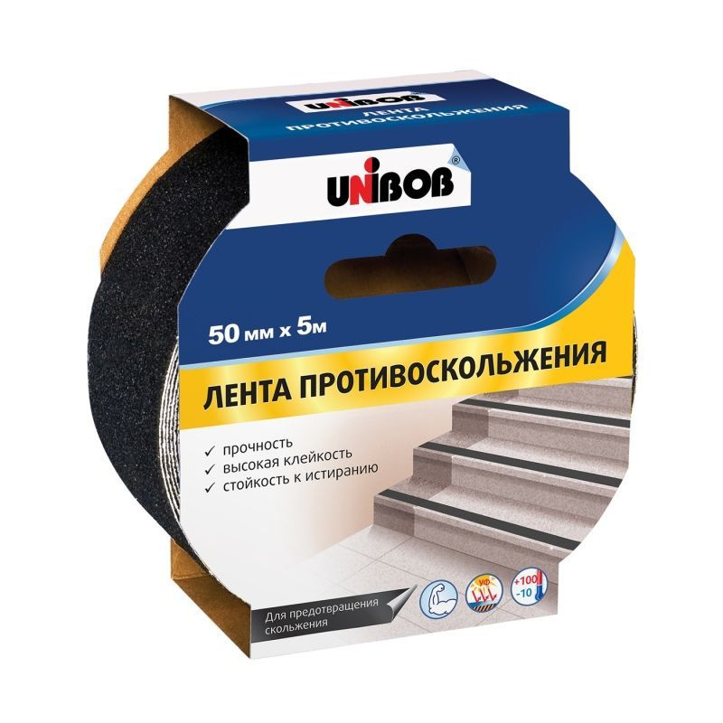 Клейкая лента противоскольжения UNIBOB 50мм x 5м, черный #1