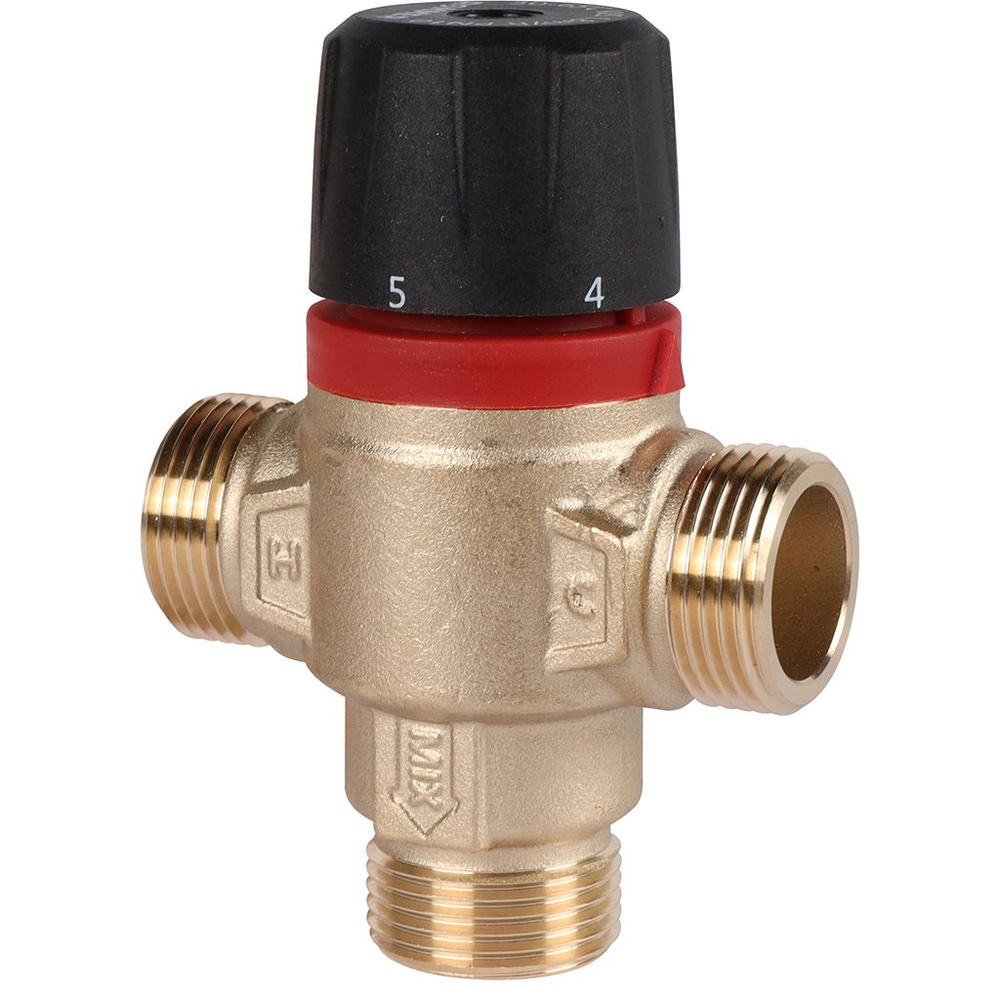 Термостатический смесительный клапан ROMMER 3/4" (НР) 30-60 С KV 1,8 (центральное смешивание)  #1