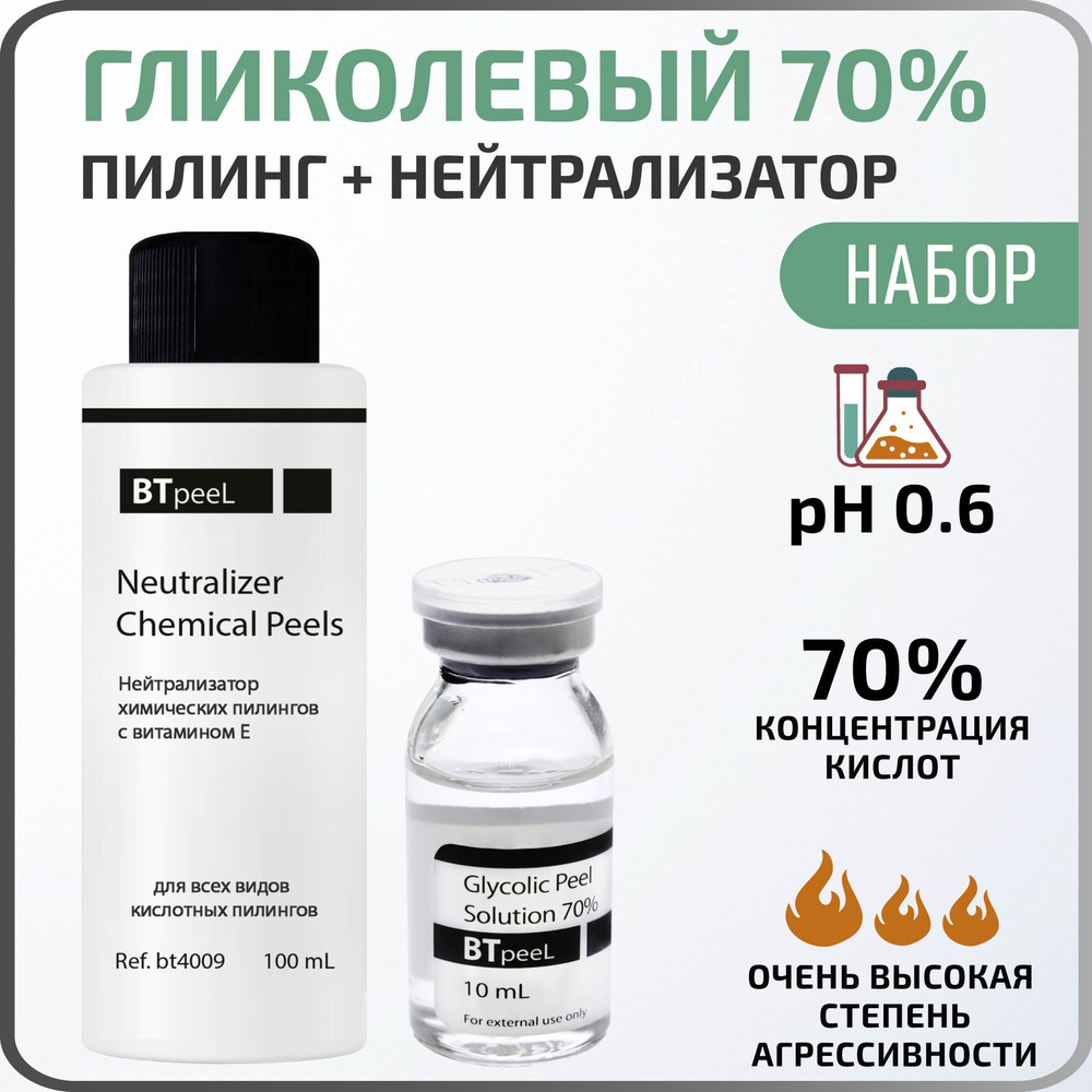 НАБОР Гликолевый пилинг 70% + Нейтрализатор BTpeel