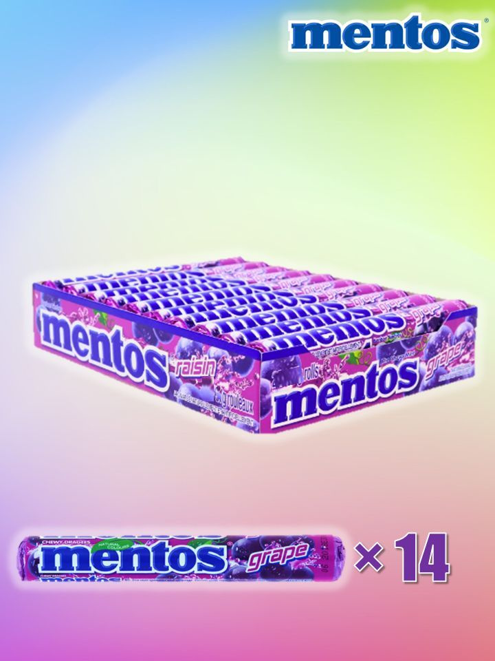 Конфеты жевательные Ментос Виноград /Mentos Grape 14 шт по 29 г #1