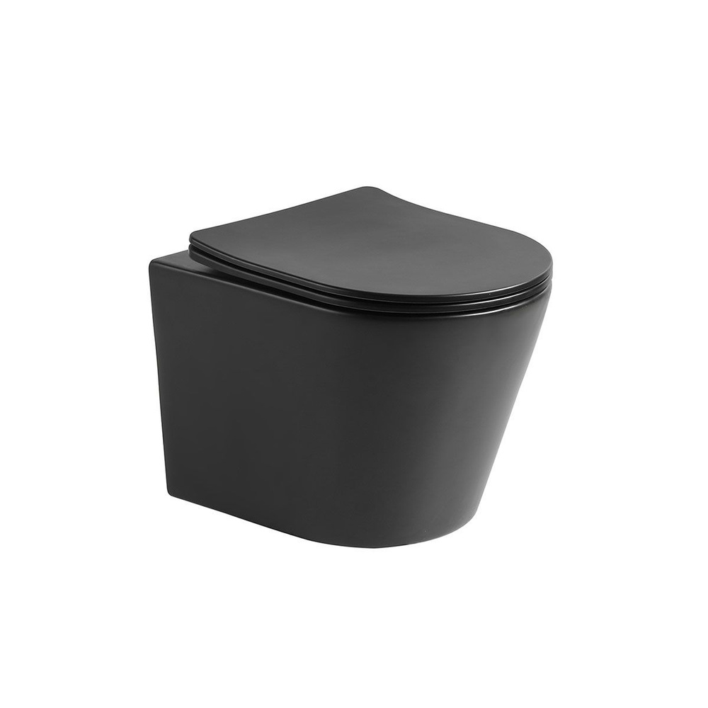 Унитаз Vincea Piatti VT1-11SMB подвесной, безободковый, с сиденьем микролифт, цвет черный матовый  #1