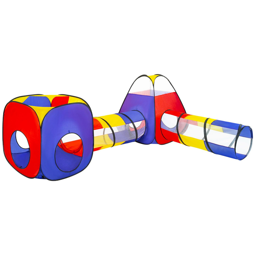 Детская игровая палатка-лабиринт с 2 тоннелями и кубом, 4 в 1, в сумке, BRAUBERG KIDS, 665171  #1