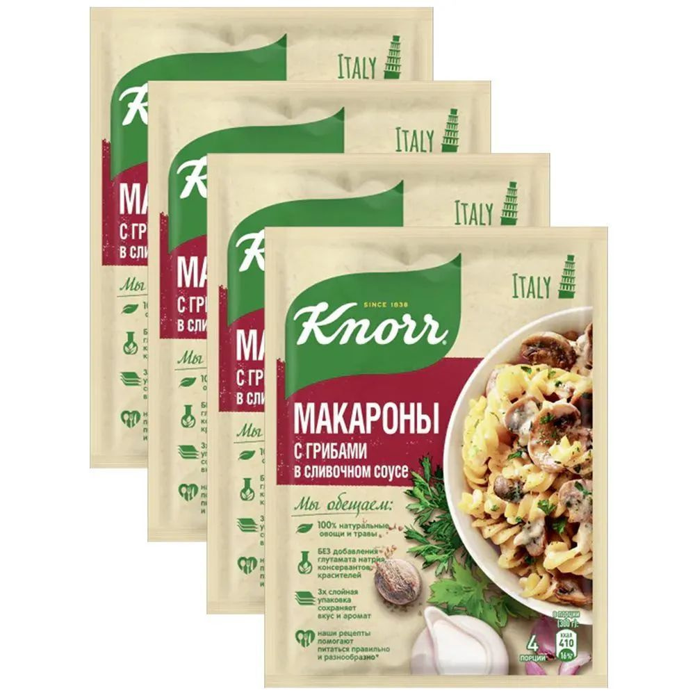 Knorr Приправа макароны в сливочном соусе с грибами на второе, 26г 4шт  #1