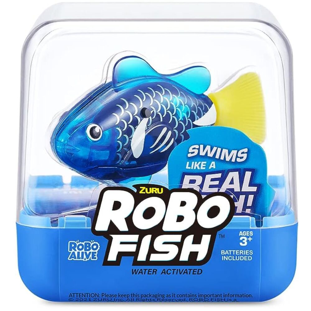 Интерактивная игрушка ZURU RoboAlive Robo Fish плавающая рыбка (синяя) -  купить с доставкой по выгодным ценам в интернет-магазине OZON (1181089863)