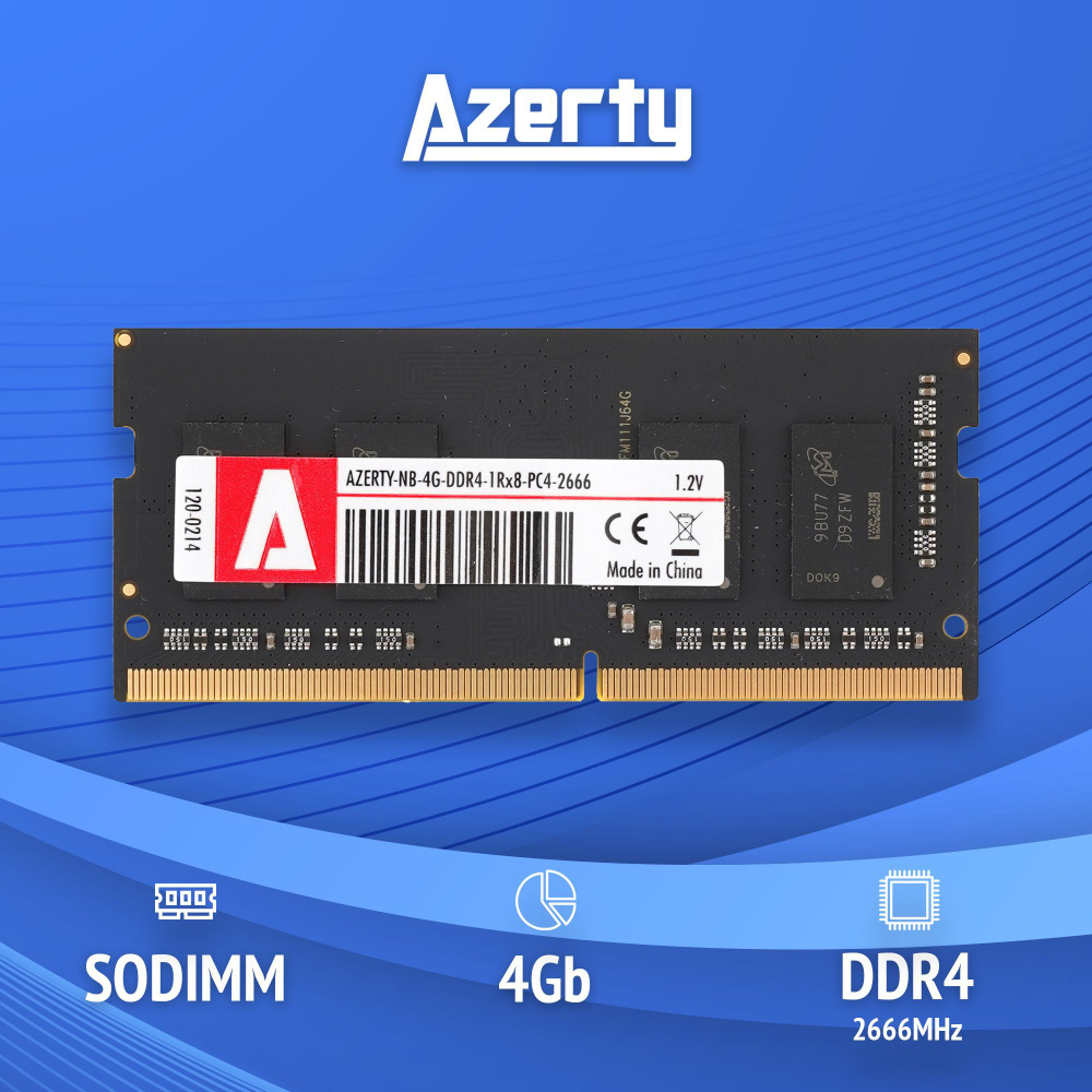 Azerty Оперативная память SODIMM 4Gb NB-4G-2666 1x4 ГБ (120-0214) #1