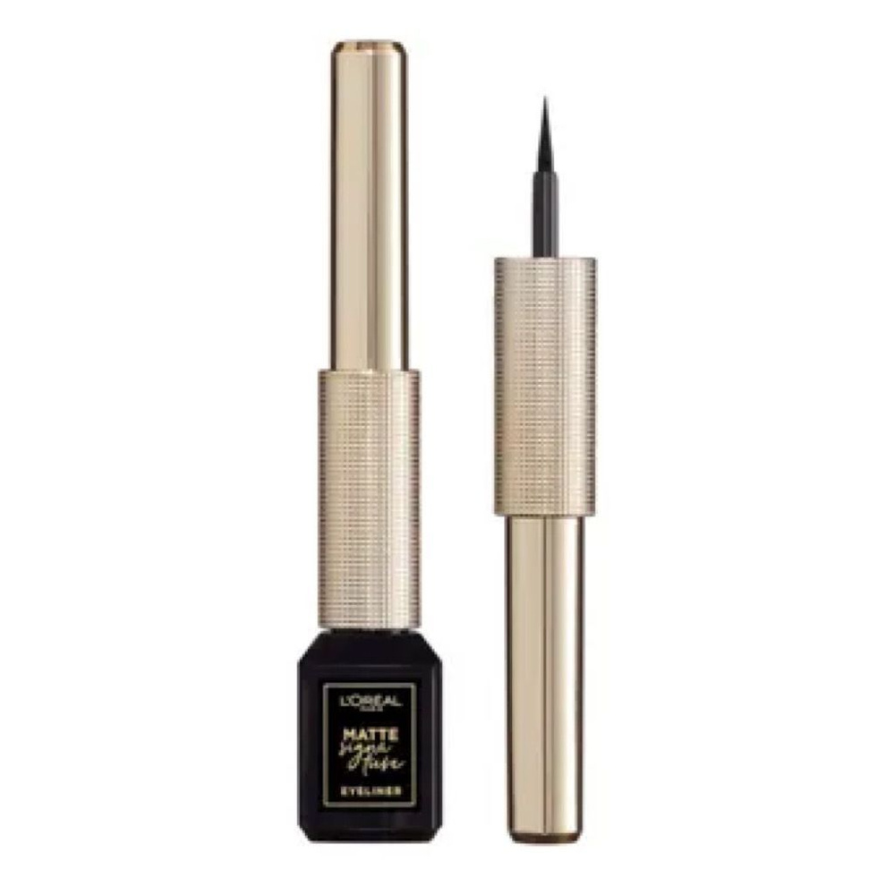 L'OREAL PARIS Подводка жидкая для глаз Matte Signature, 3мл, 01, Black #1