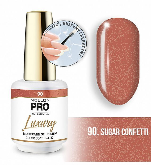 Mollon Pro/ Гель-лак LUXURY COLOR COAT №90 SUGAR CONFETTI (8 ml) #1