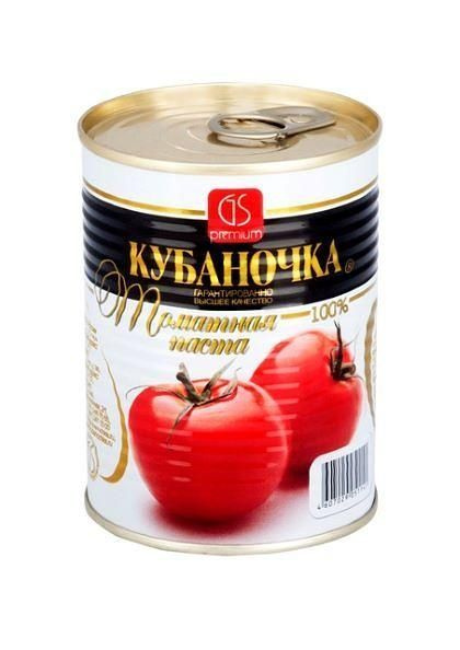 Кубаночка Томатная паста 380г. 12шт. - купить с доставкой по выгодным ...