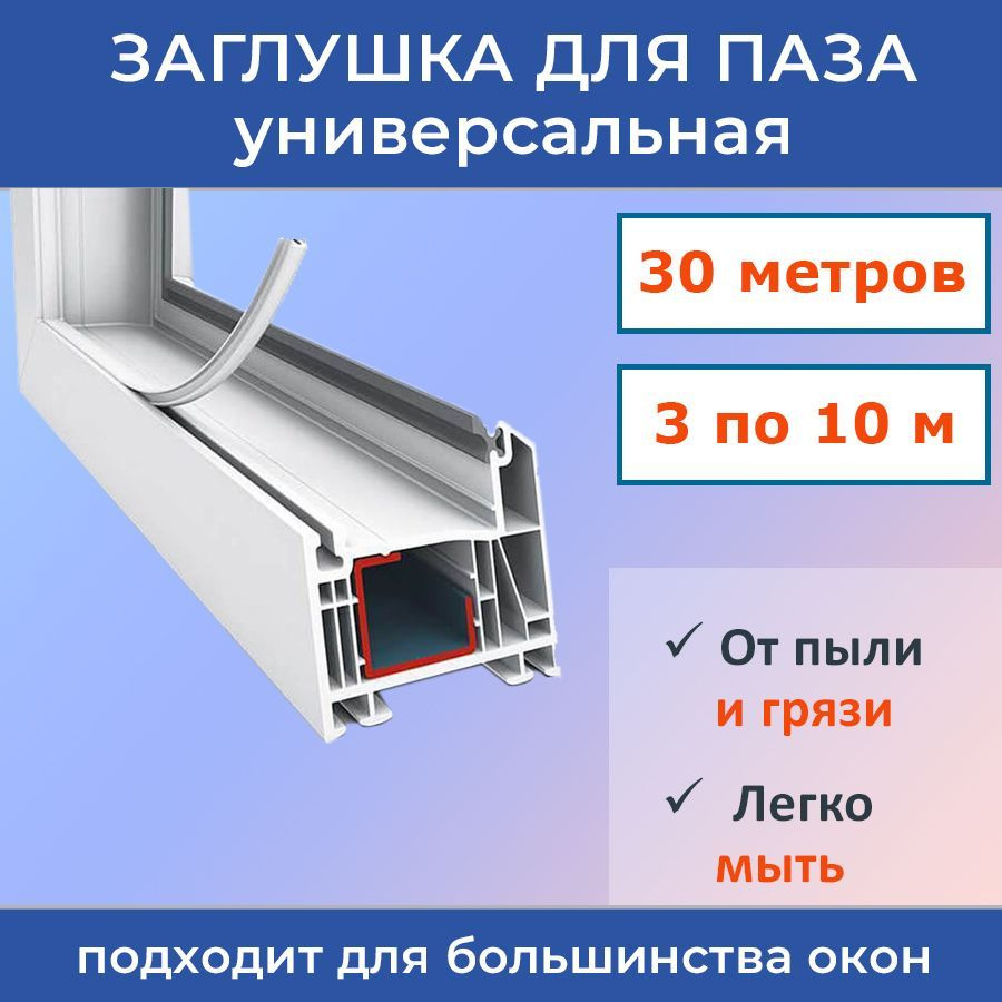 Лот 3 шт: Антипылевая заглушка оконного паза - уплотнитель универсальный 10 метров  #1