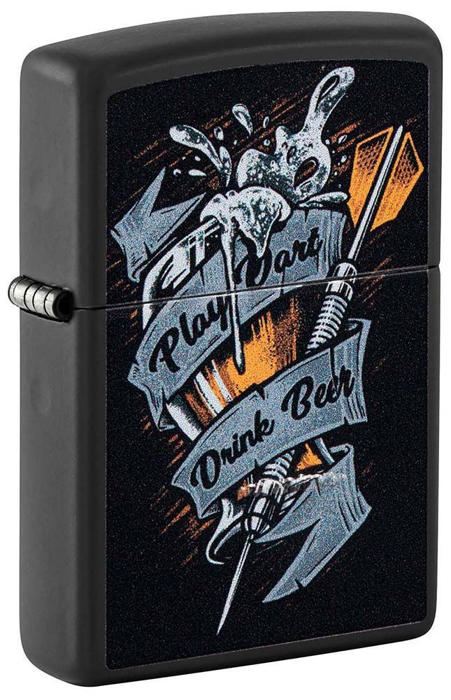 Зажигалка бензиновая Darts ZIPPO 48679 черная кремниевая #1