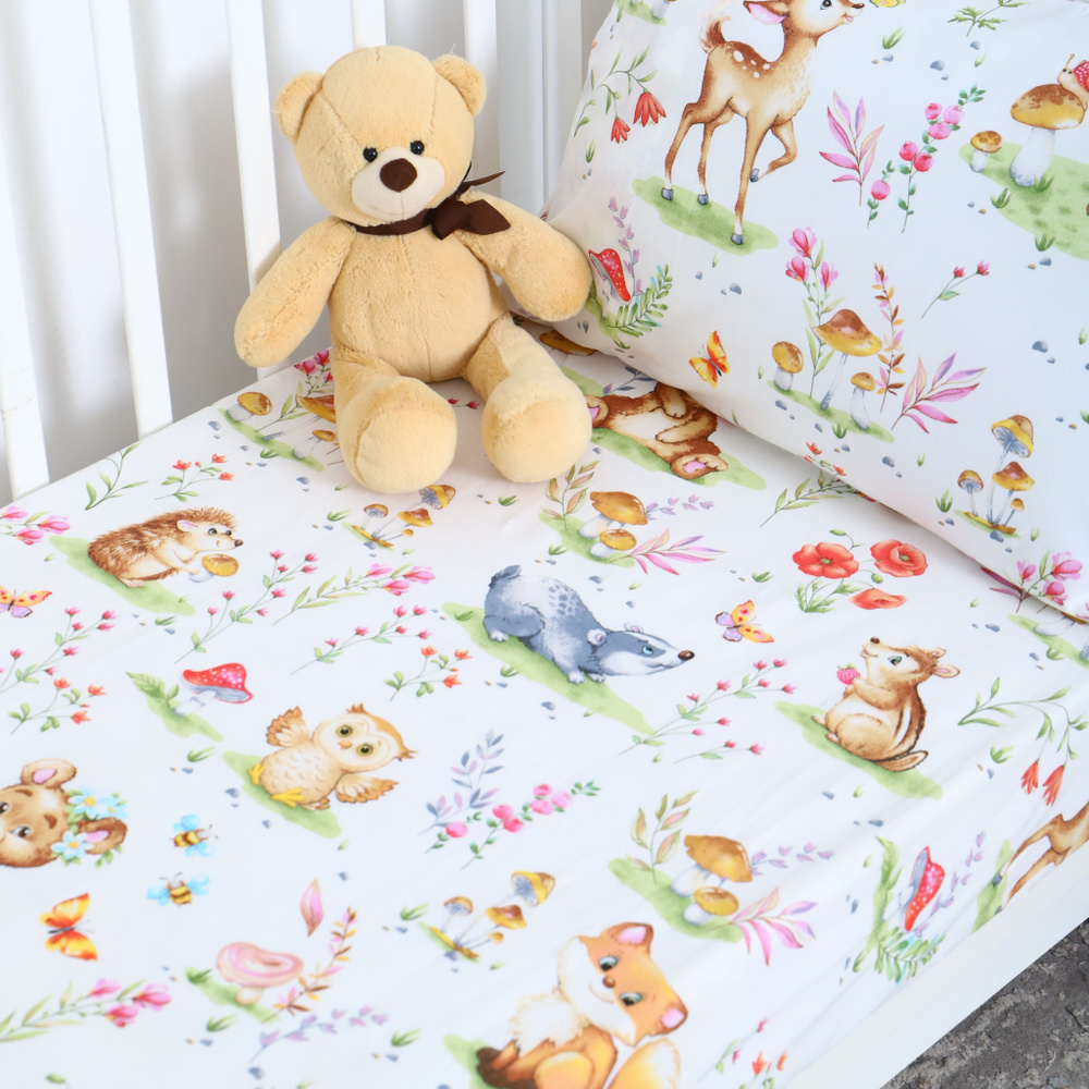 Простынь на резинке для новорожденных и малышей 60х120 PersiKids Премиум поплин #1