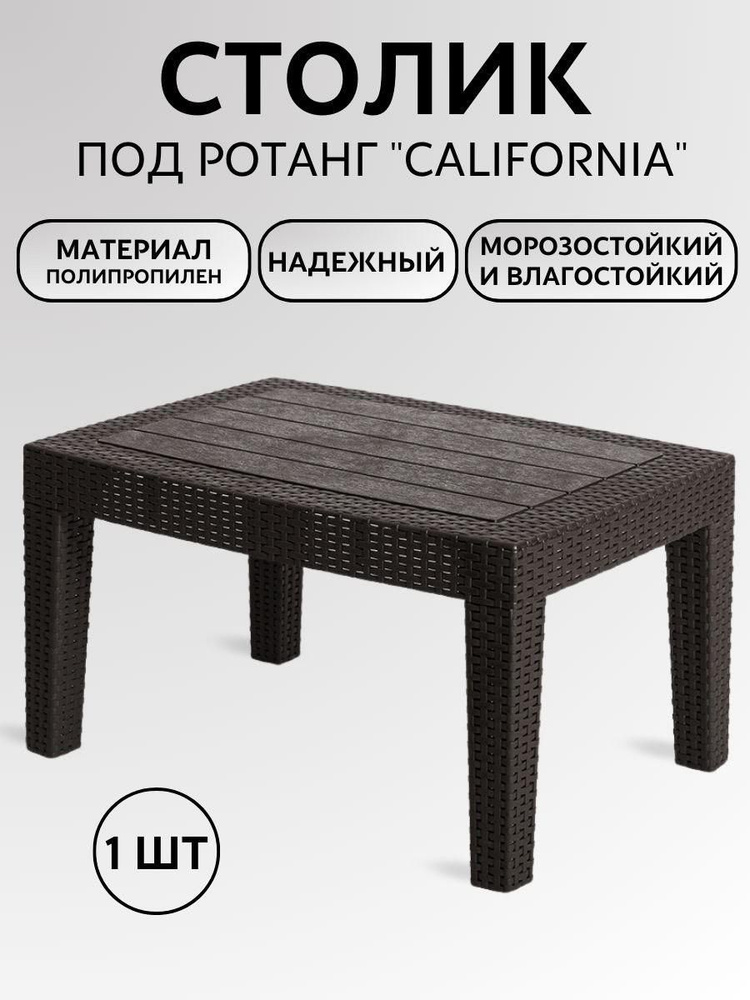 Столик под искусственный ротанг для отдыха California #1