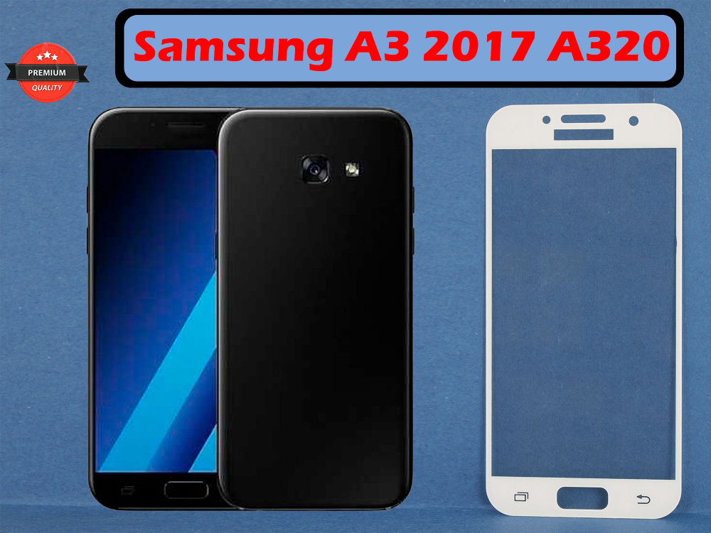 Защитное стекло для Samsung Galaxy A3 (2017) / A320f Белая рамка купить ...