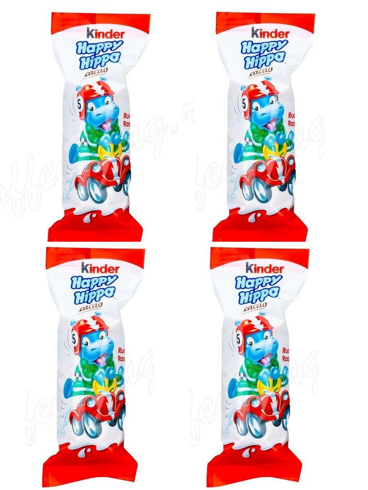 Конфеты Kinder Happy Hippo Cacao, 4 шт х 21гр - купить с доставкой по ...