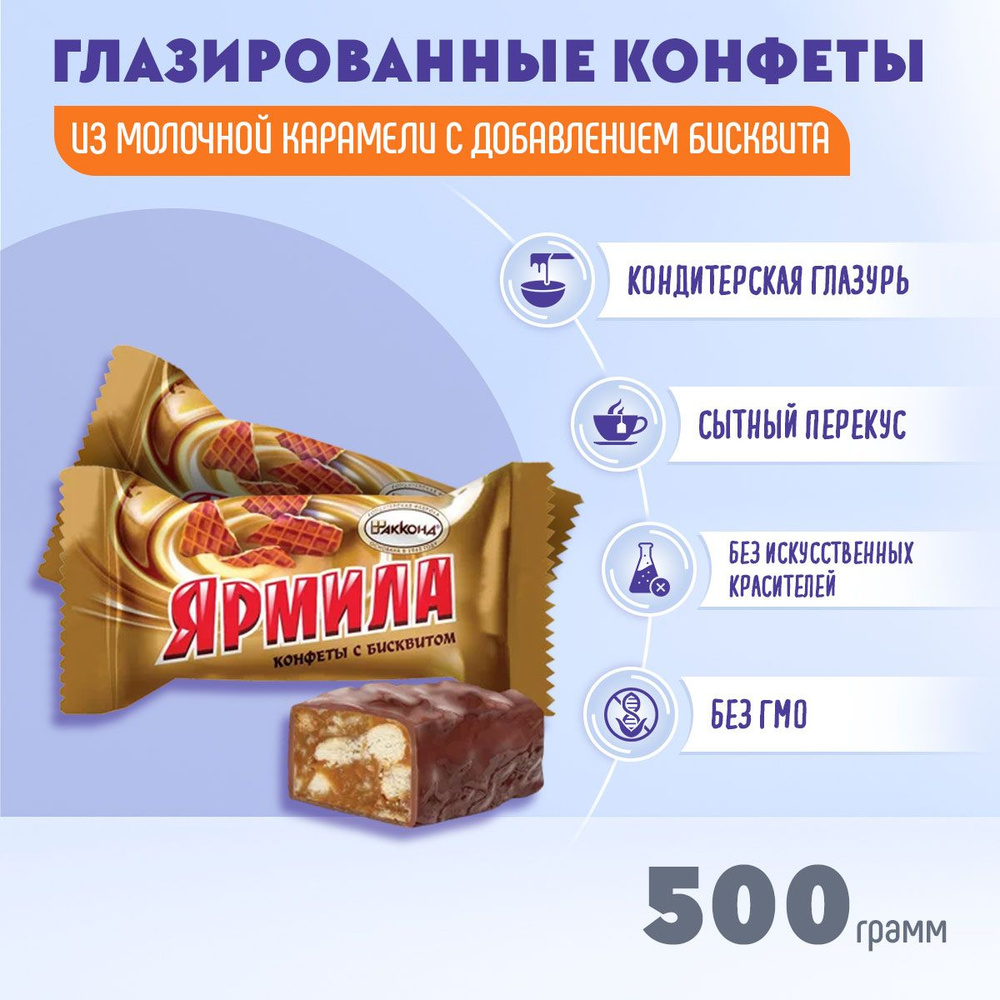 Конфеты Ярмила с бисквитом 500 гр Акконд #1