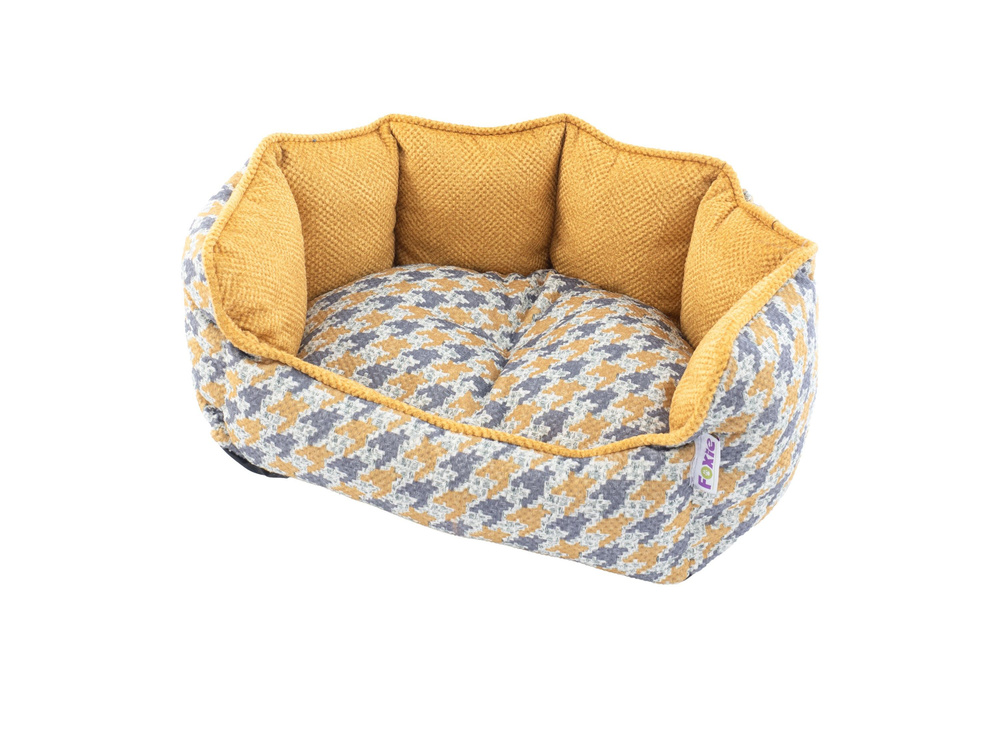 Лежанка-Диван для животных Pride Гусиная Лапка, цвет желтый 53х46см ...