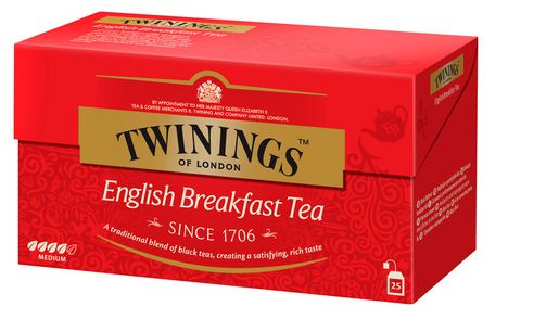 Чай черный в пакетиках Twinings English Breakfast, 25пакетиков #1