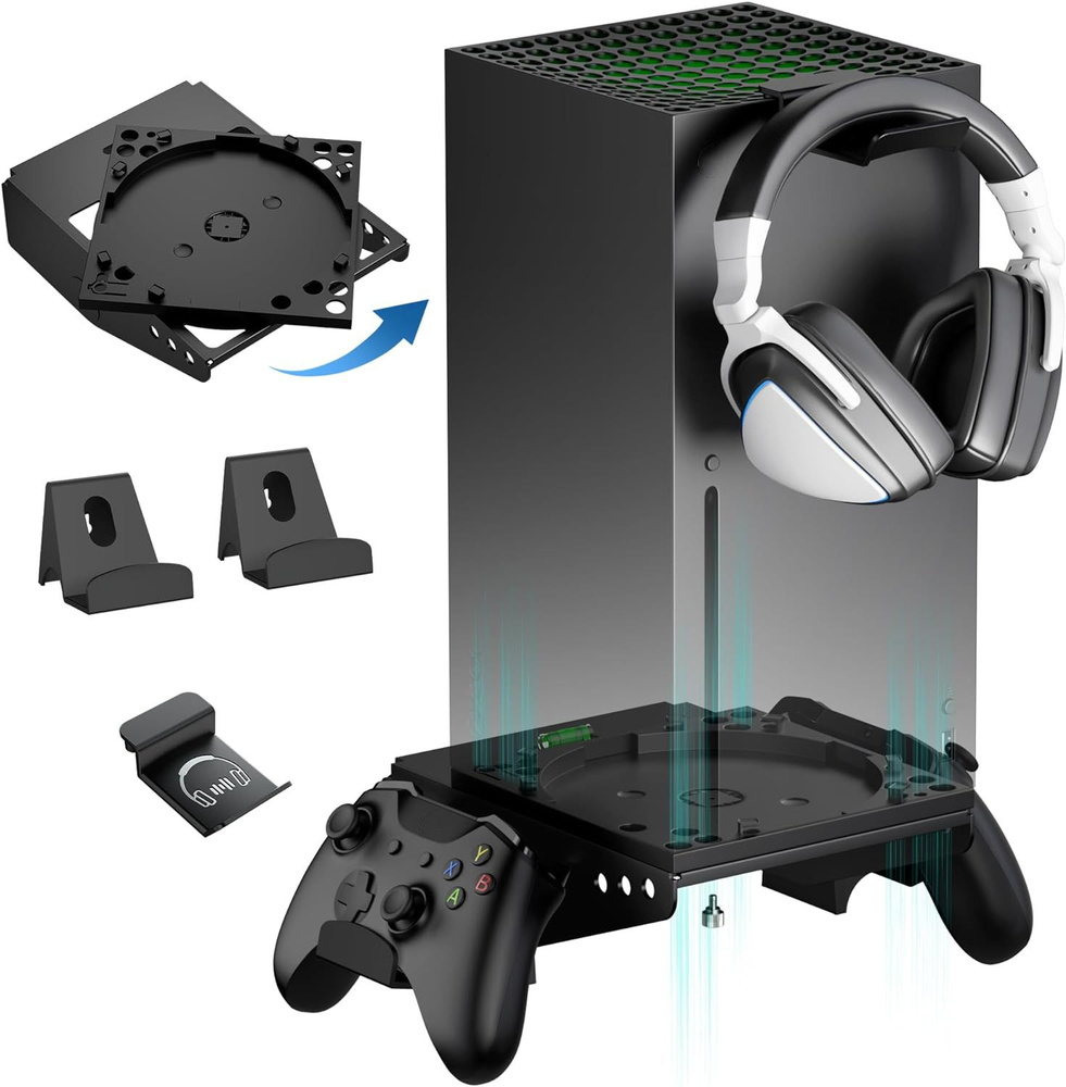 Настенный кронштейн для Xbox Series X с 2 держателями контроллера и ...