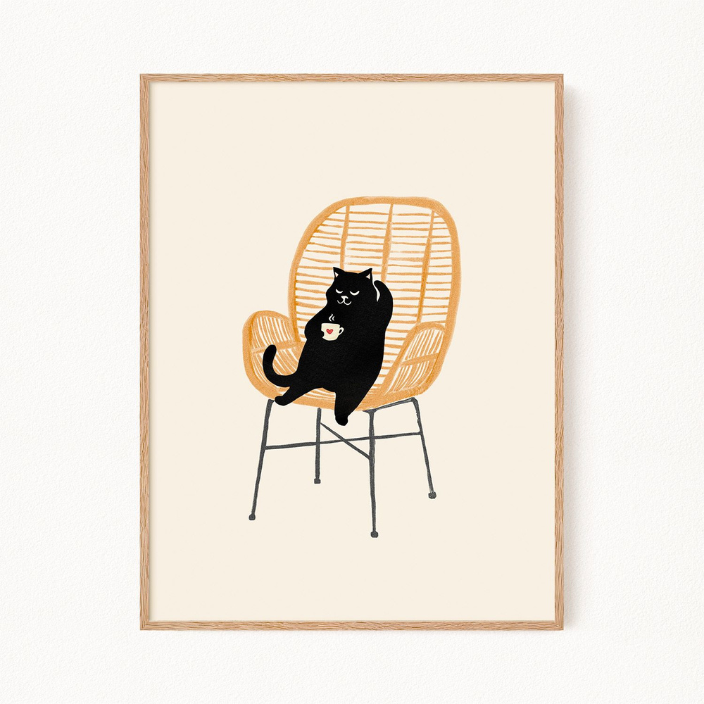 Постер для интерьера "Lazy Cat - Ленивый кот", 30х40 см #1