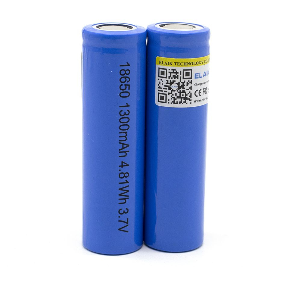 ELAIK Аккумулятор Li-ion 18650 1300 mAh 3.7V - купить с доставкой по ...