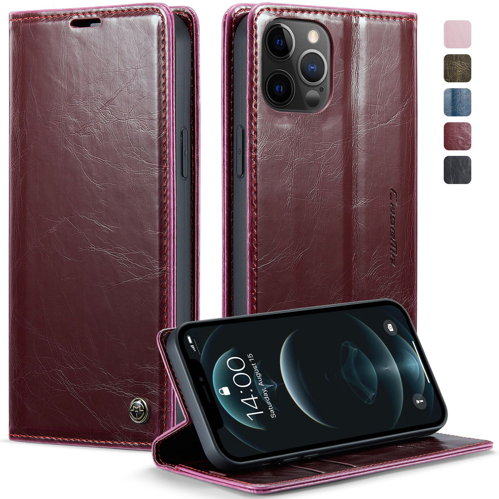 CaseMe Кожаный книжка чехол для Apple iPhone 12 / iPhone 12 Pro / Aйфон ...