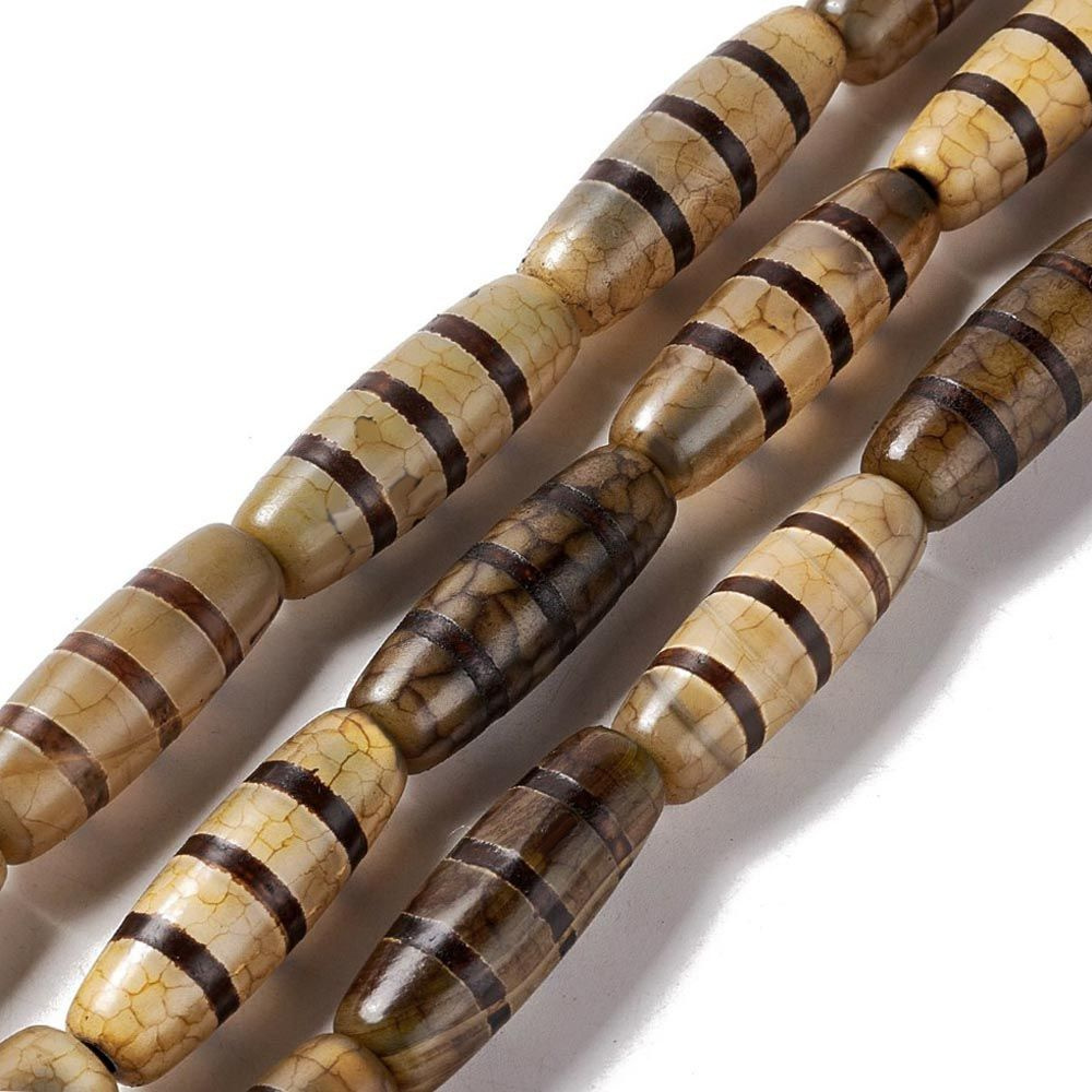 Бусина Дзи натуральный камень Агат коричневый с бежевым Элит Чун Си ...