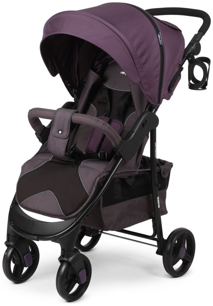 Коляска прогулочная Babyton Comfort Plus E03, черный, фиолетовый #1