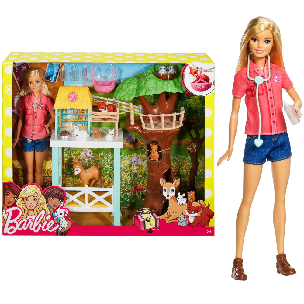 Игровой набор с куклой Барби Спасатель животных Barbie Mattel