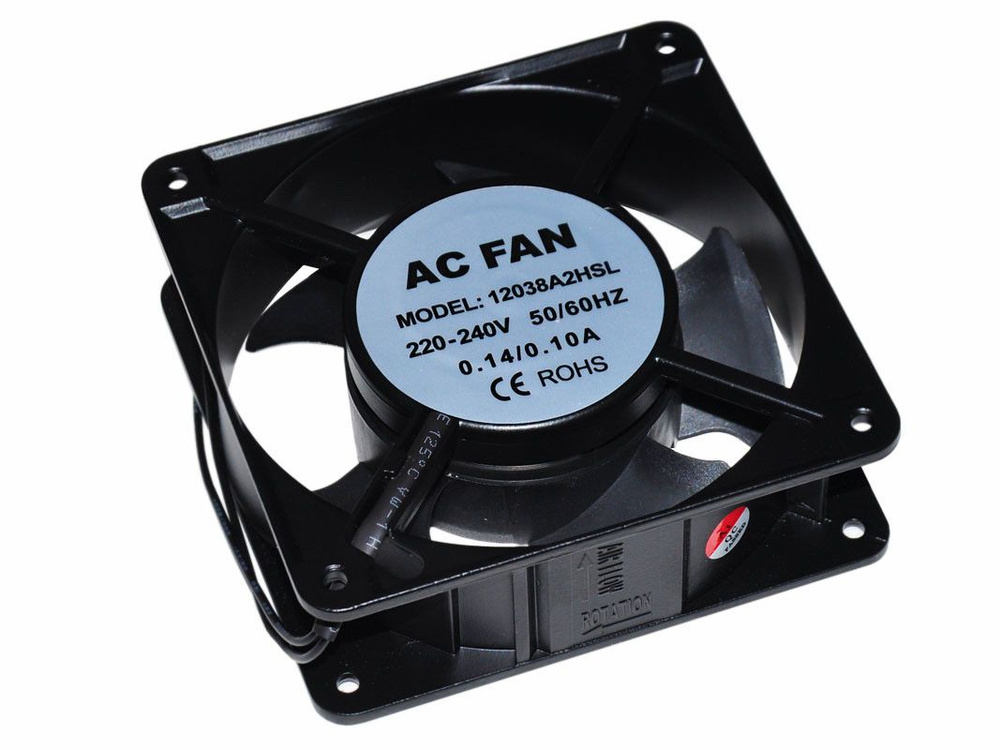 Вентилятор квадратный, универсальный 120x120x38mm, 220V, 0.14A - купить ...