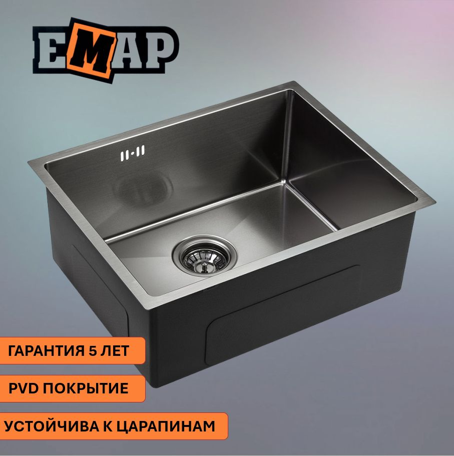 Кухонная мойка Emar EMB 123 (540*420) PVD Nano Dark #1