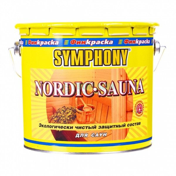 Пропитка для дерева без запаха с антисептиком для бани и сауны Symphony Nordic Sauna 2,7 л, Светлый орех #1