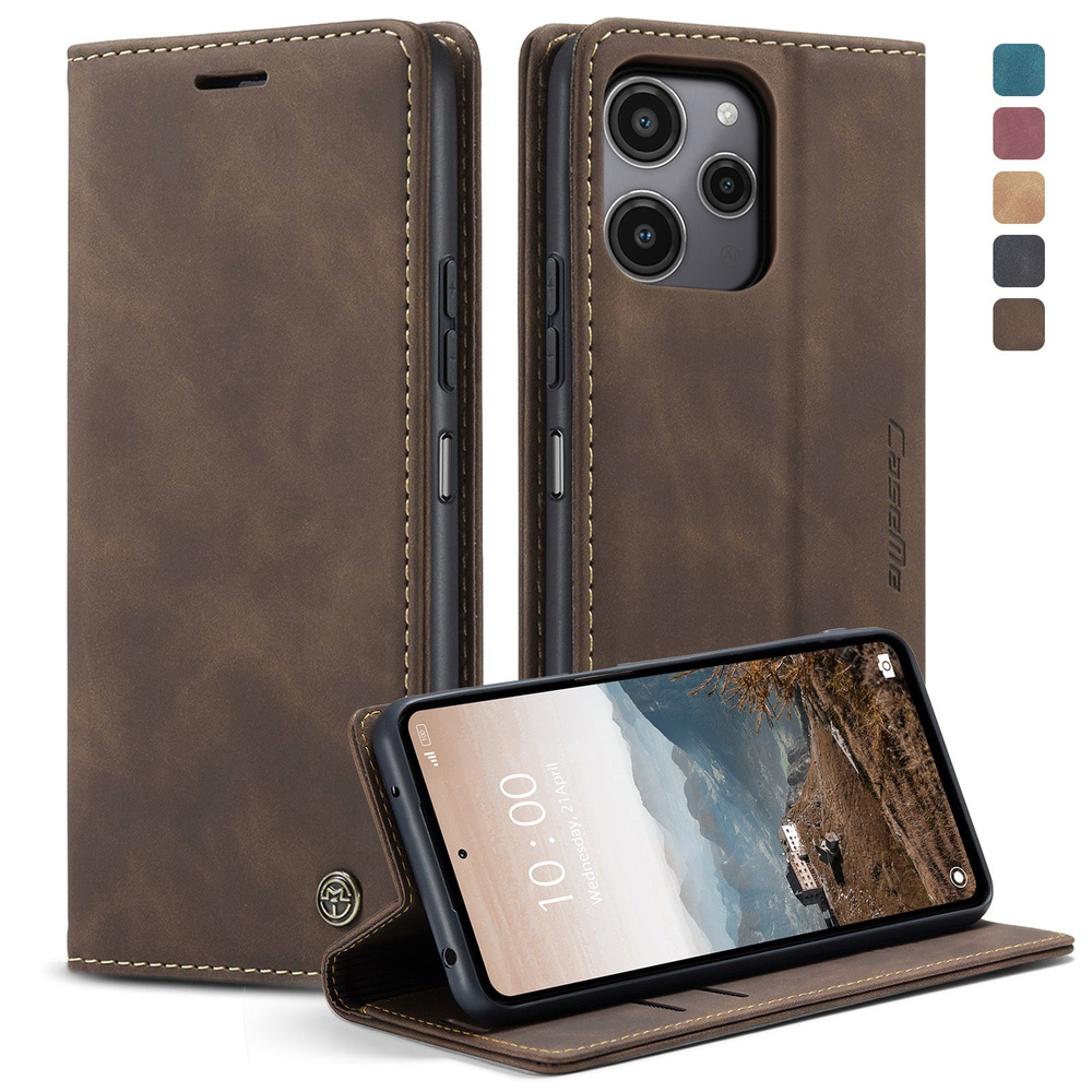 Caseme Кожаный чехол для Xiaomi Redmi 12 4G/Poco M6 Pro 5G/Note 12R 5G ...