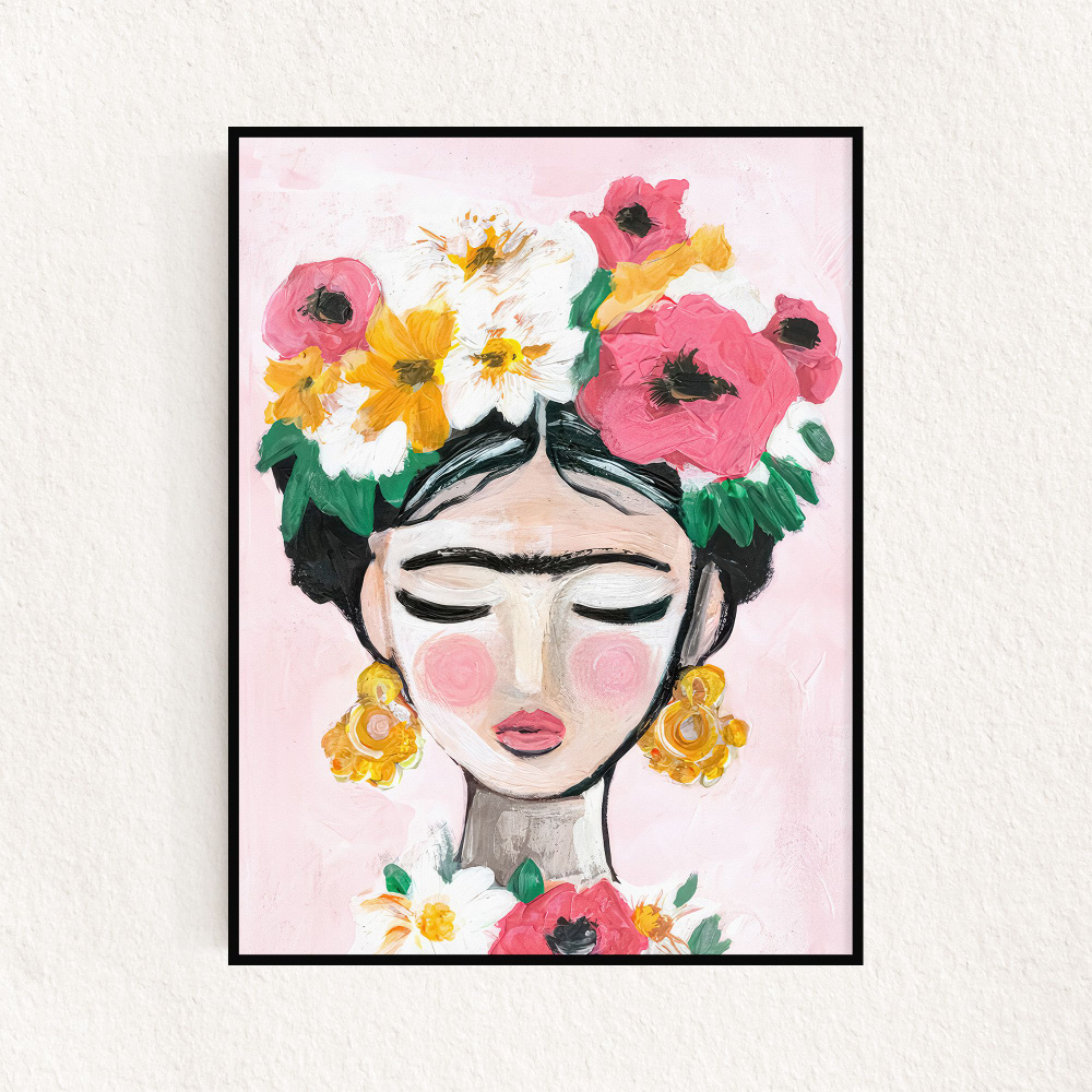 Постер "Frida Kahlo Pink", 21х30см #1