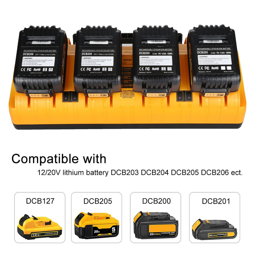 Зарядное устройство для аккумулятора Dewalt 10,8В 12В 14,4В 18В 20В DCB206 DCB205 DCB204 DCB203 DCB120, #1