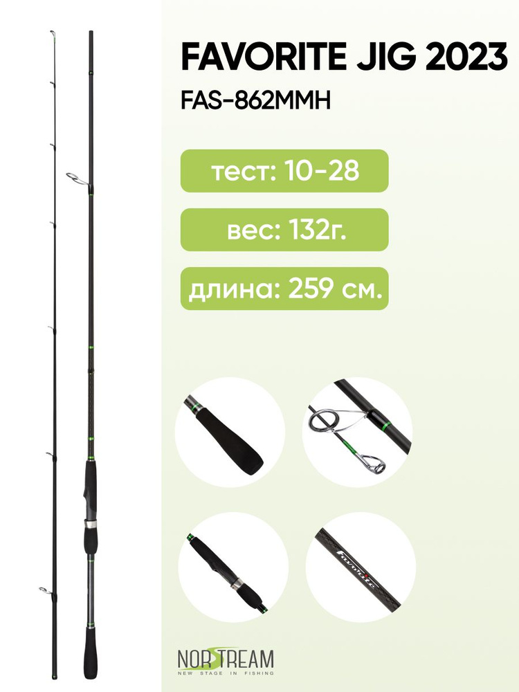 Спиннинг Norstream Favorite Jig 2023 FAS-862MMH, тест 10 - 28 г, 259см #1