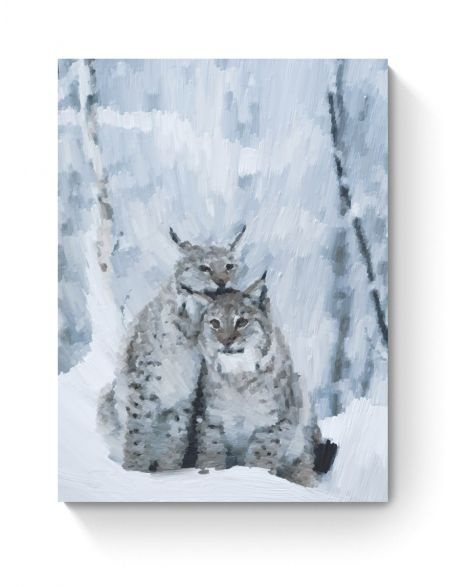 Картина интерьерная на подрамнике "Рыси" холст 50 x 40 см - купить по ...