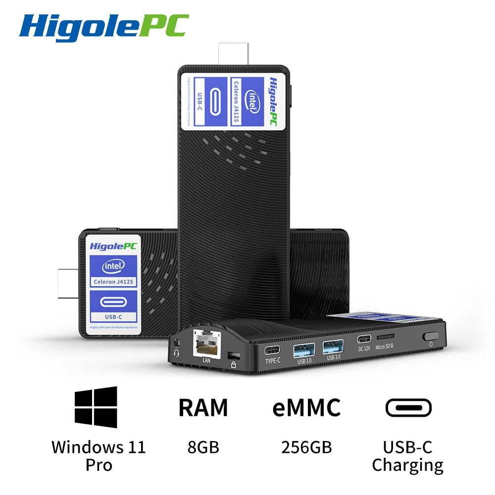 Higole Мини-ПК PC Stick (Intel Celeron J4125, RAM 8 ГБ, HDD 256 ГБ, Intel UHD Graphics 600, Windows 11 #1