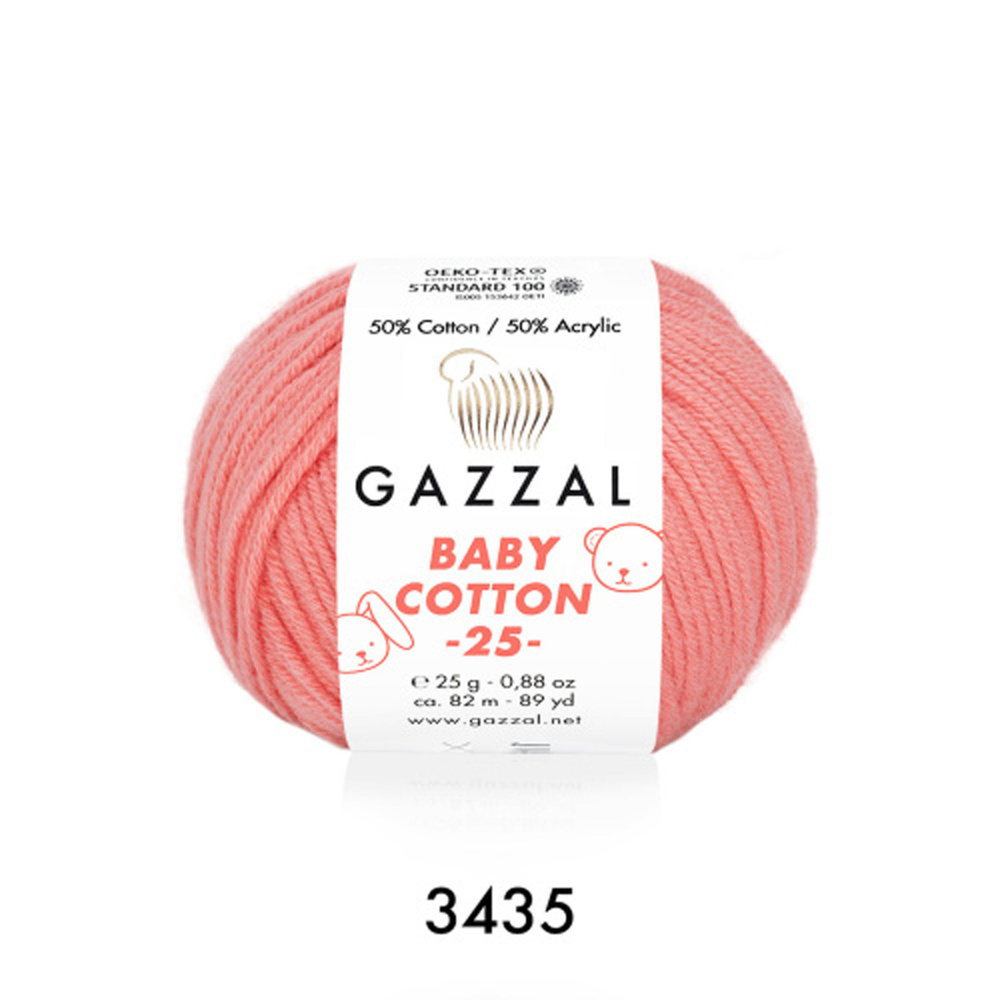 5 Мотков Пряжа Gazzal Baby Cotton 25 50% Хлопок, 50% Акрил 25 гр. - 82 ...