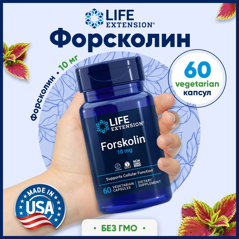 Форсколин 10мг Life Extension для похудения, 60 капсул / Препарат для ...