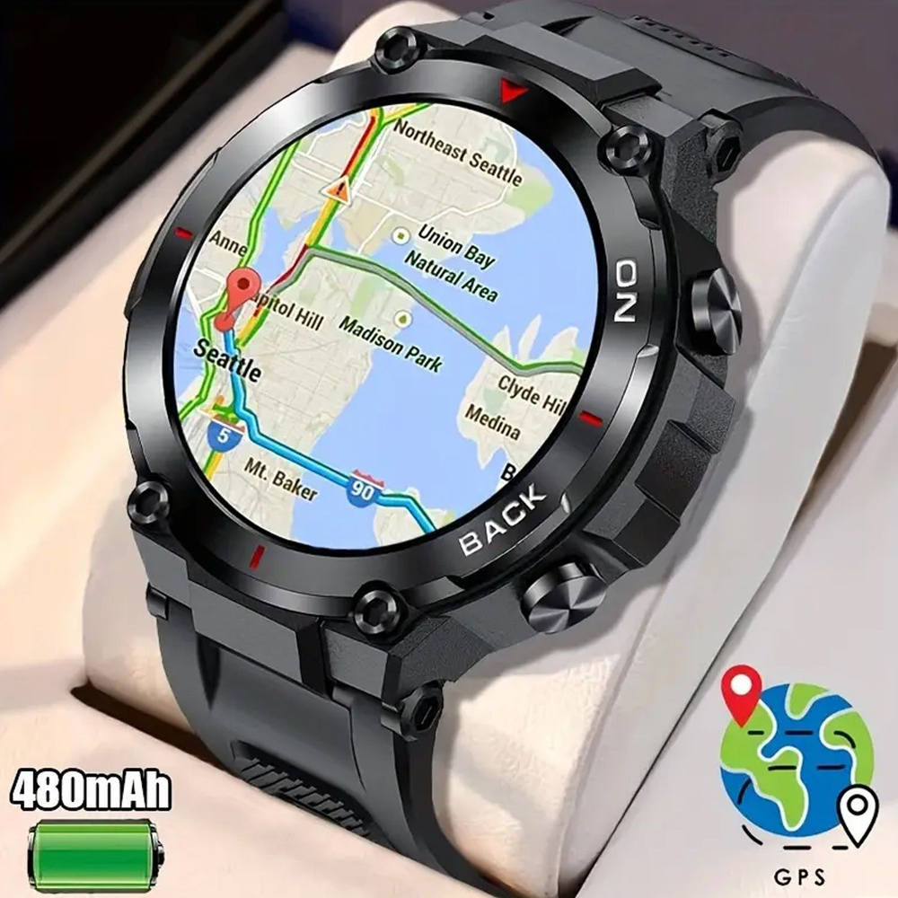 SACOSDING Умные часы As-GPS-треки движения, 46mm, Black #1