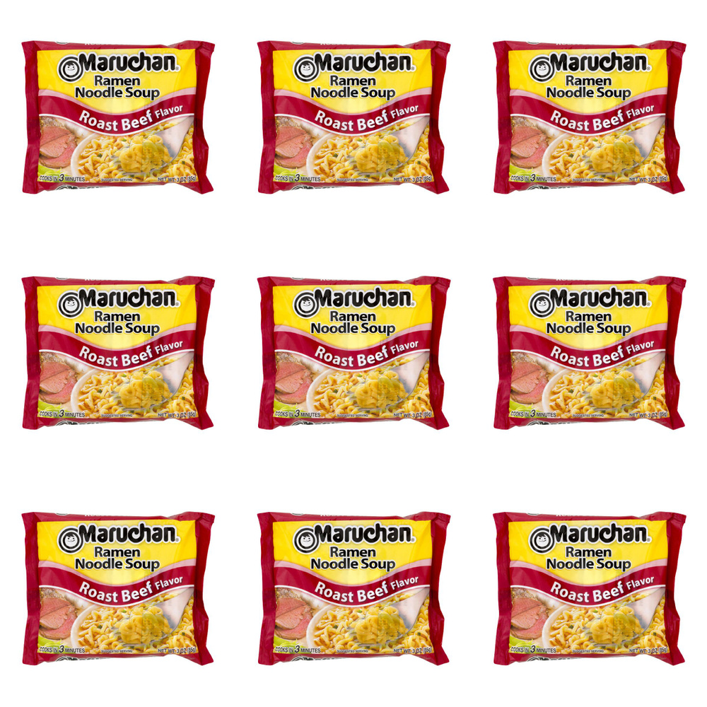 Maruchan Лапша быстрого приготовления Рамен со вкусом жареной говядины, 85 г, 9 шт  #1