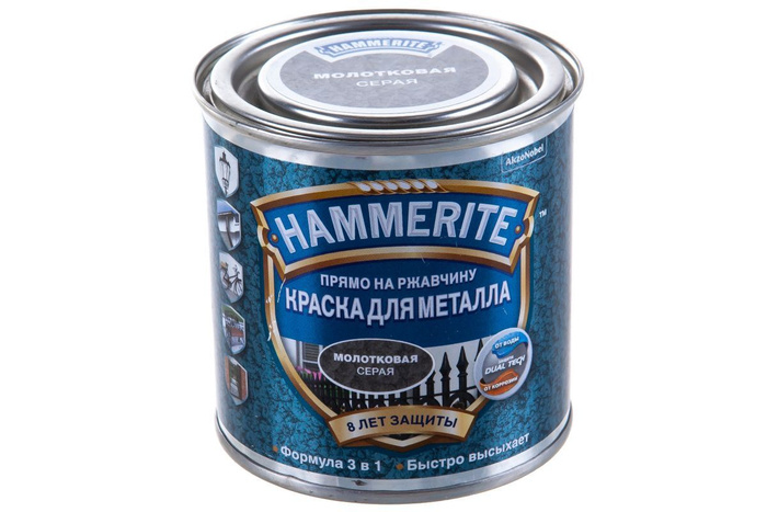 Краска Hammerite молотковая серая