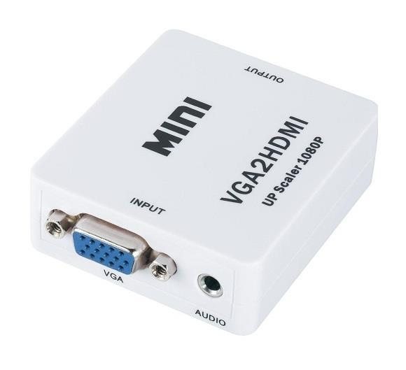 Кабель HDMI гнездо выход - VGA гнездо вход Конвертер белый VGA2HDMI ...