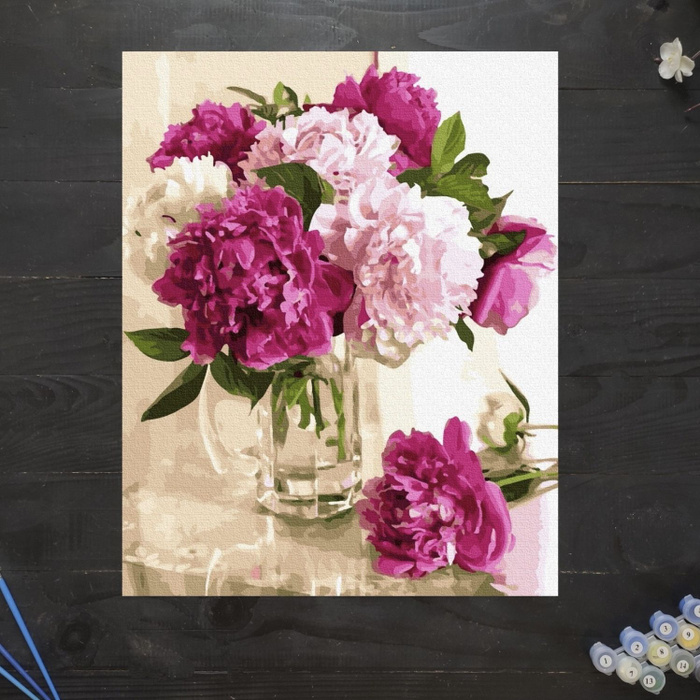 Картина по номерам 40x50 Без подрамника Пионы. Цветы - купить с ...