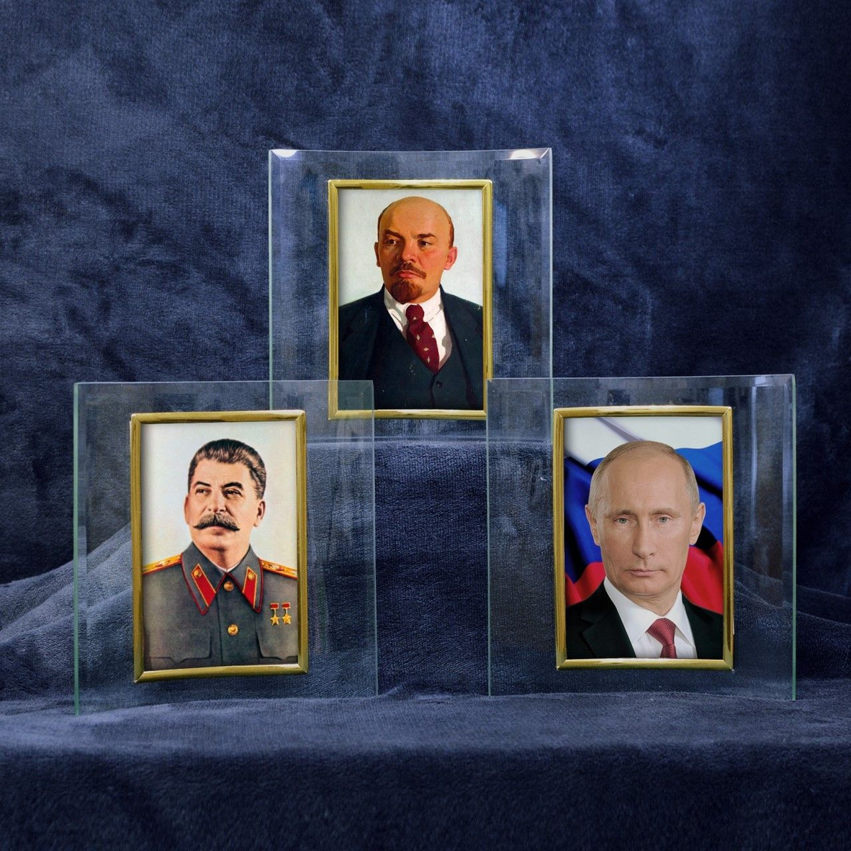 Портреты правителей СССР и России: Ленин В.И., Сталин И.В., Путин В.В ...